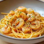 espaguetis con gambas al ajillo