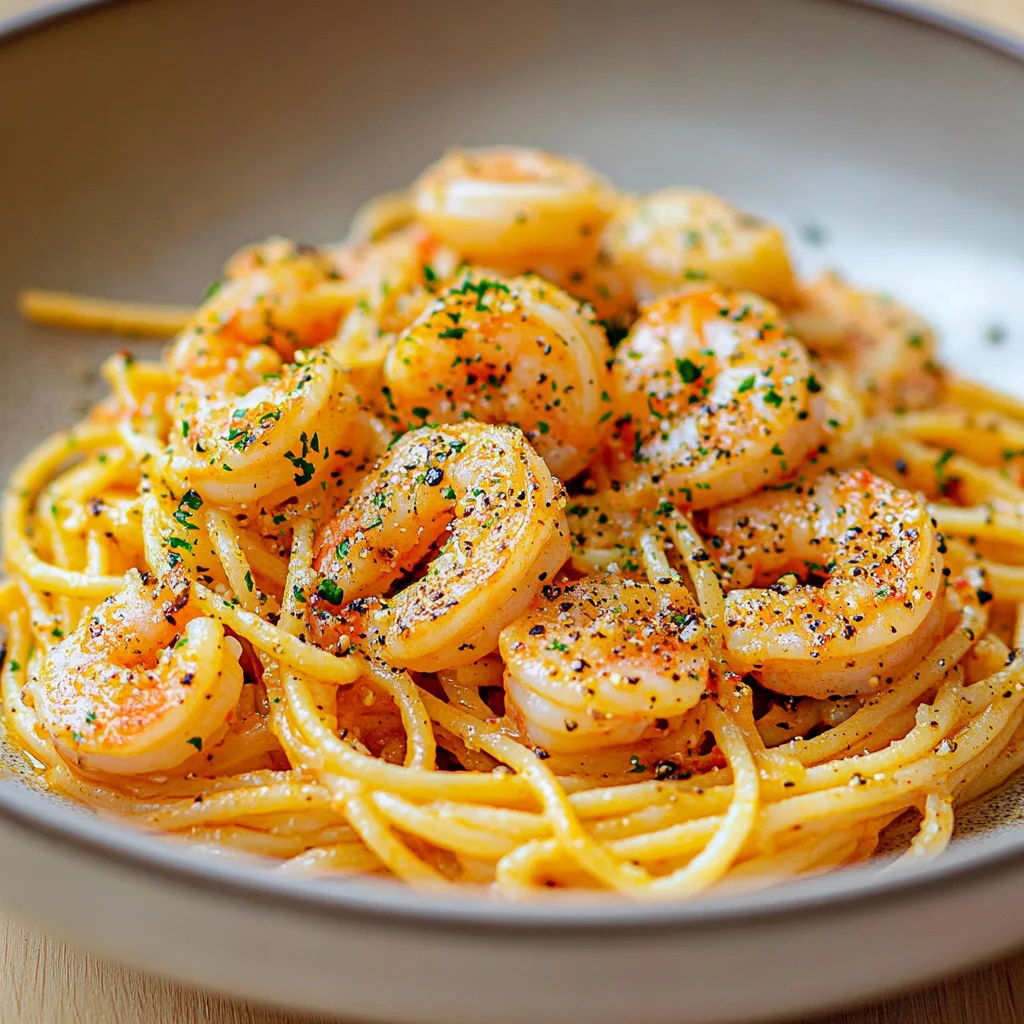 espaguetis con gambas al ajillo