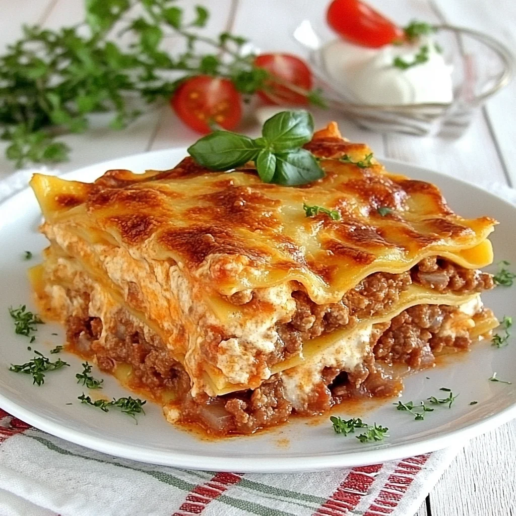 lasaña de carne con bechamel