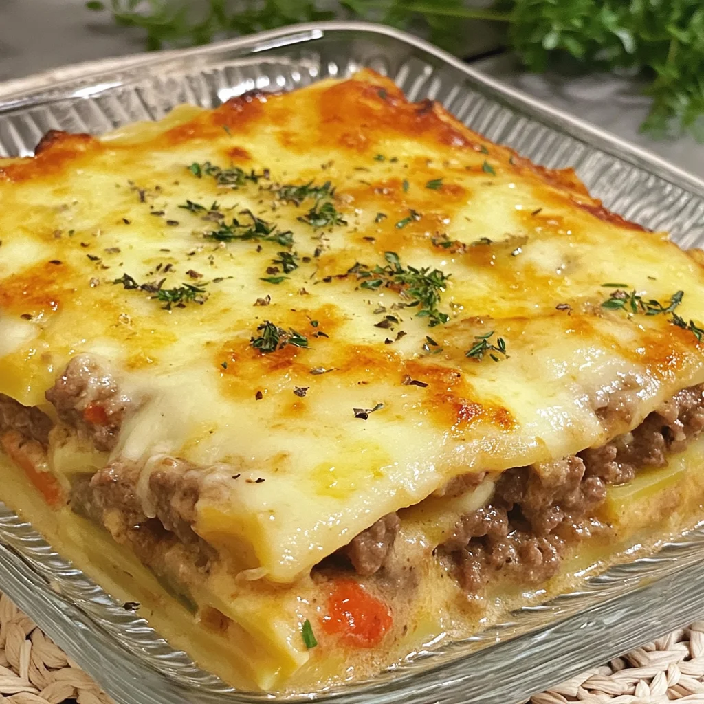 lasaña de carne y verduras