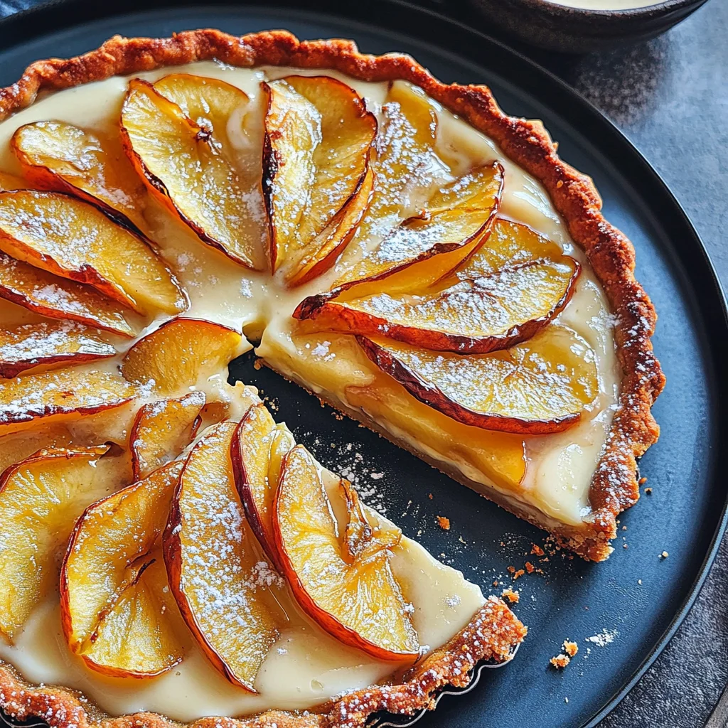 tarta manzana hojaldre y crema