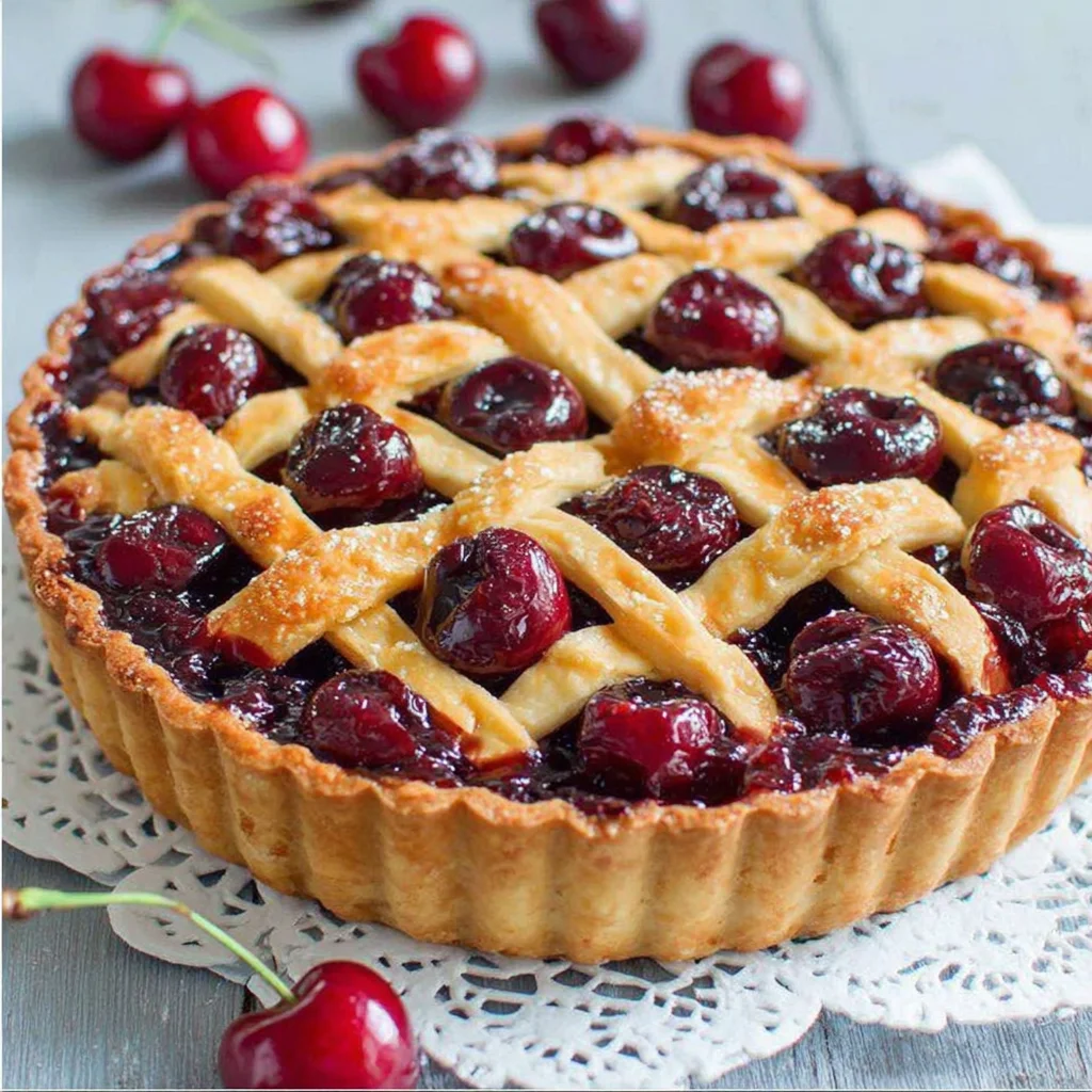 Tarta de Cerezas Casera