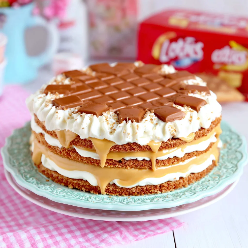 Tarta de la abuela de galletas Lotus