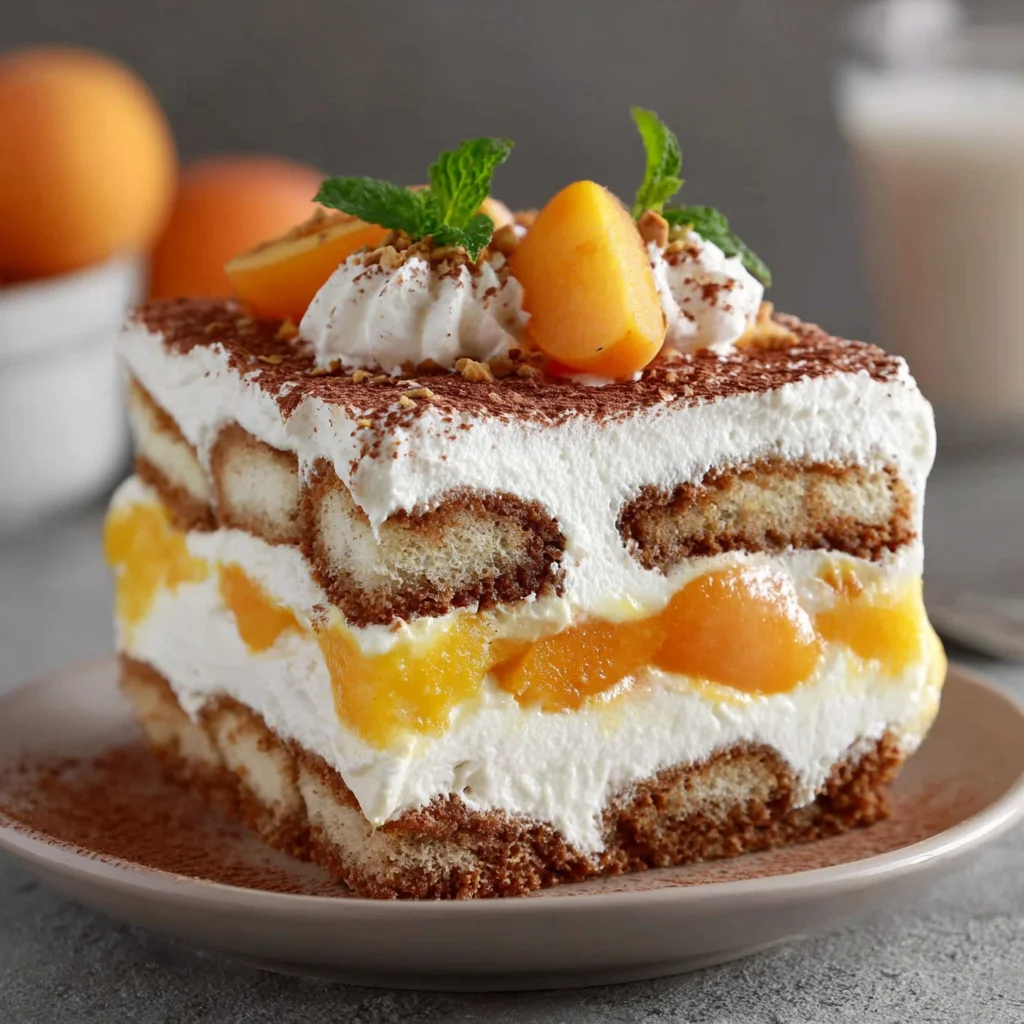 Tiramisú de albaricoque fresco