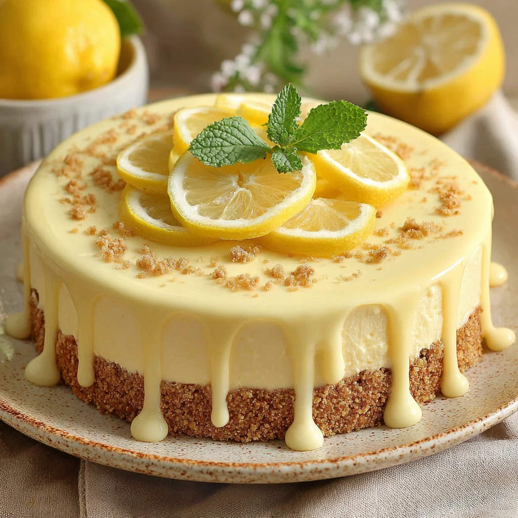 Tarta de galleta y limón
