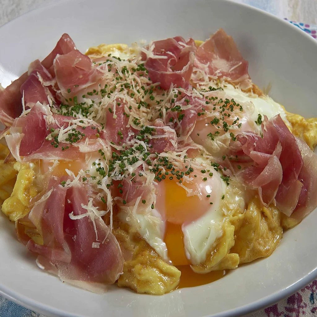 huevos rotos con jamon