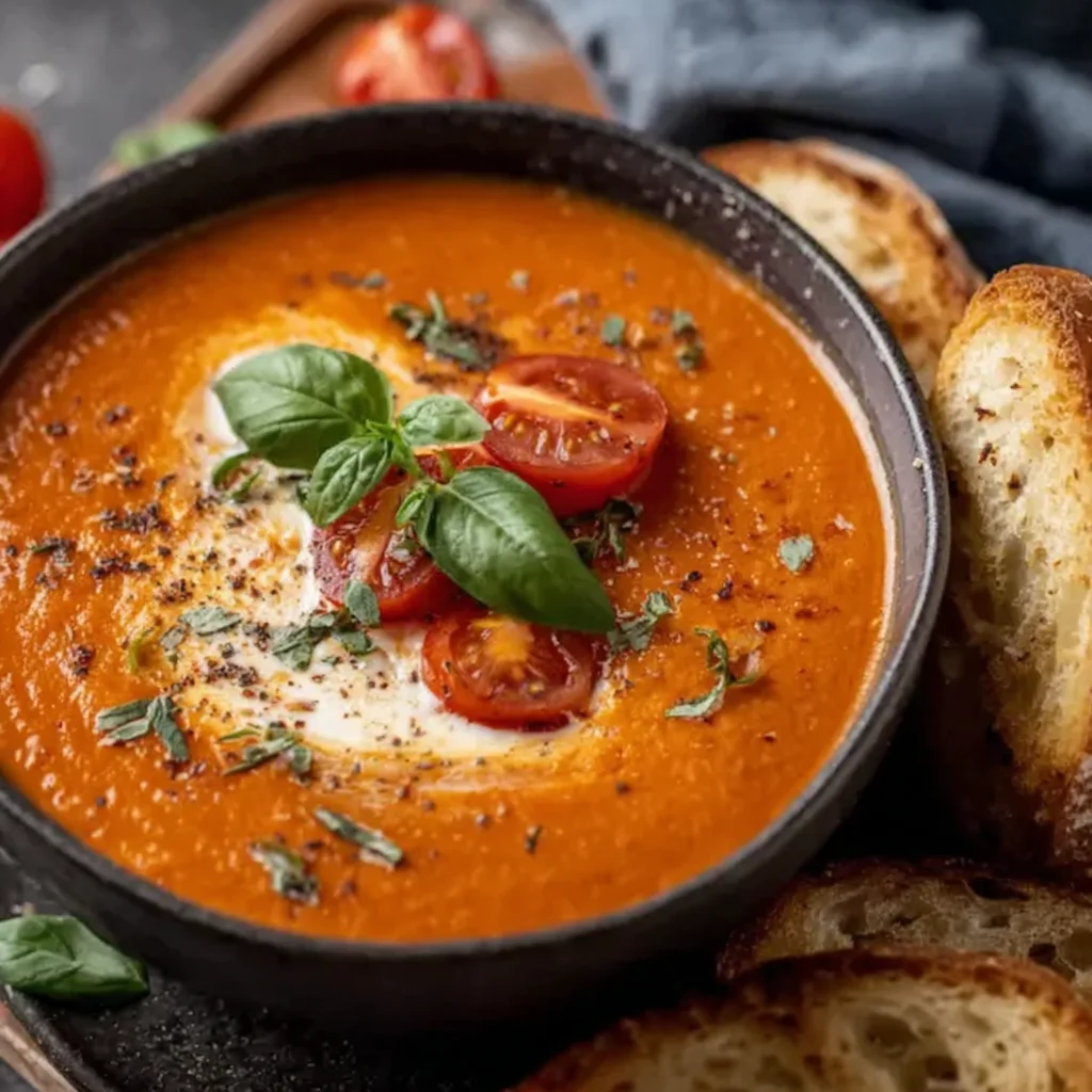 tomato soup with fresh tomatoes
