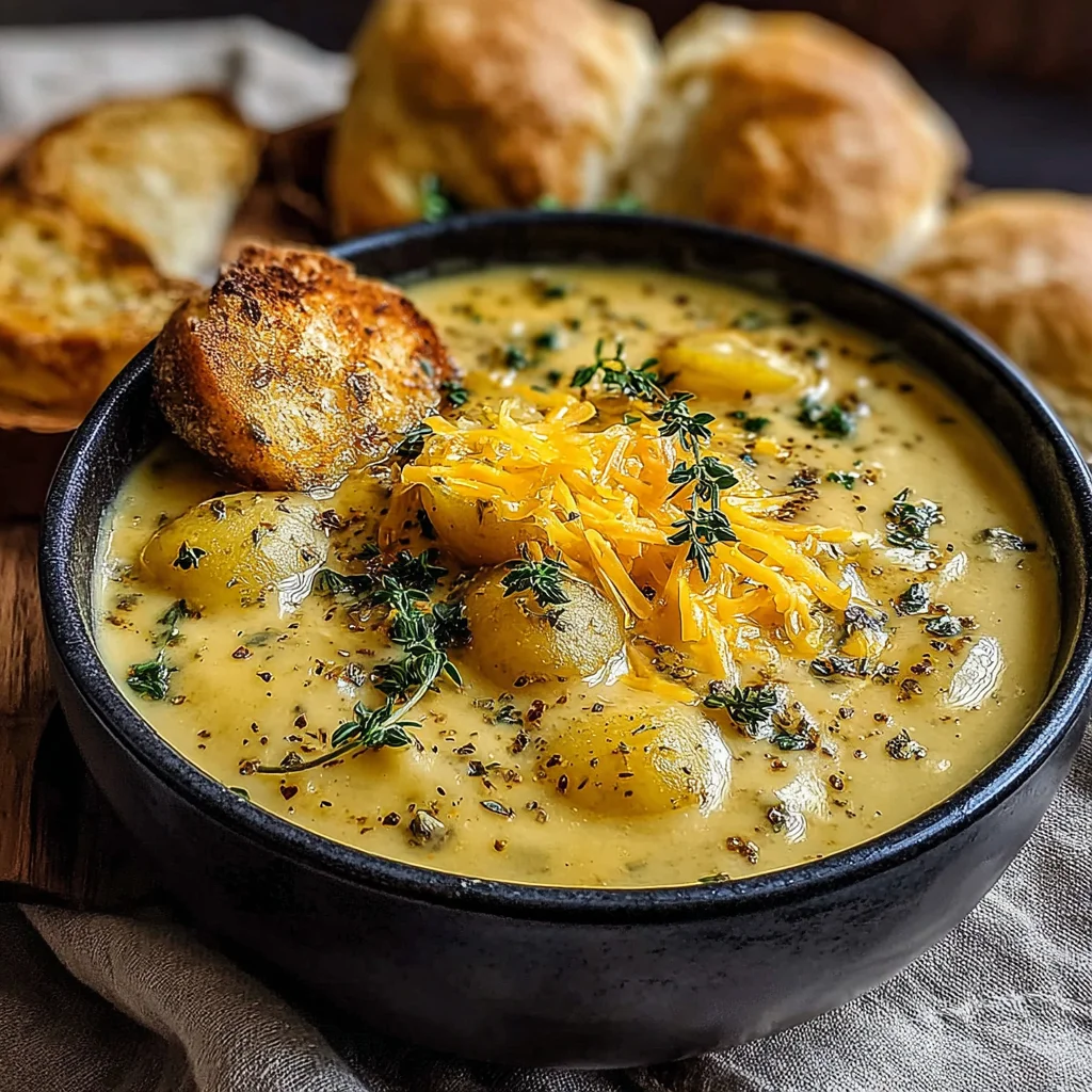 Cheddar Garlic Herb Potato Soup: A Creamy, Comforting Delight