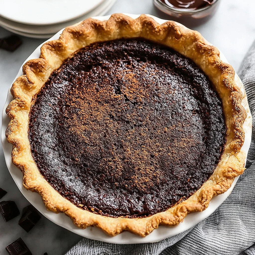 Classic Chocolate Chess Pie with a Buttery Crust