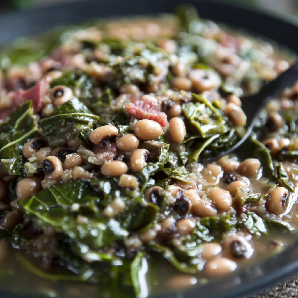 The Ultimate Comfort: Long-Simmered Crockpot Black Eyed Peas and Collard Greens