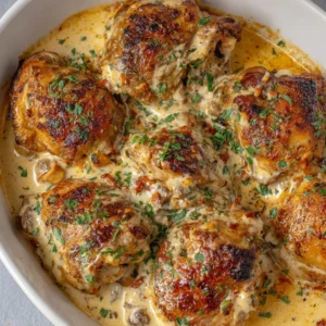 Oven Baked Creamy Chicken Thighs